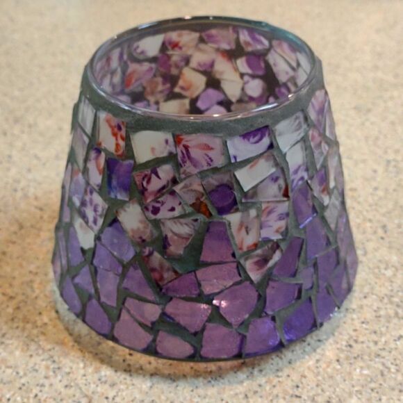 Purple Glass Candle Shade. Y1 - Picture 2 of 9